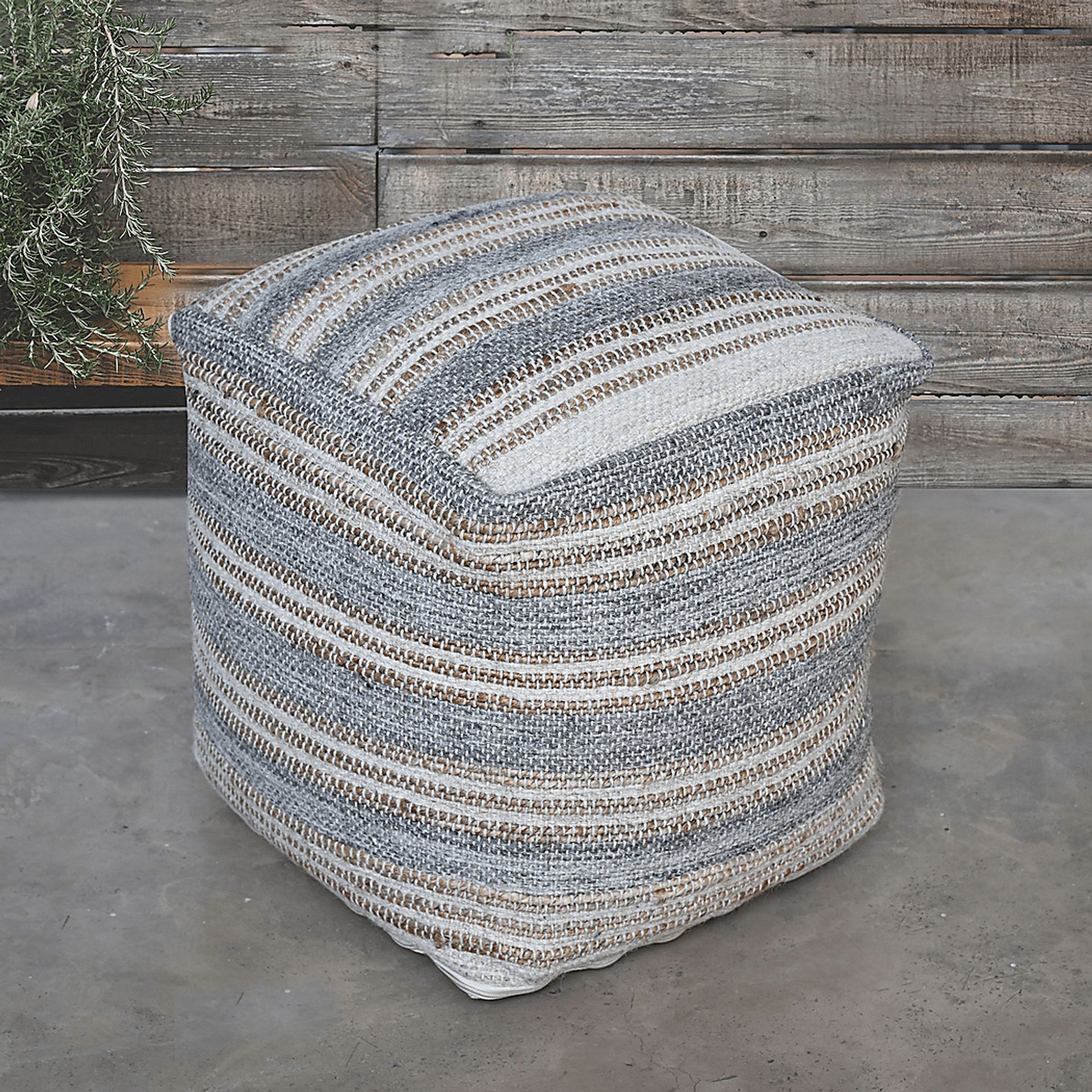 Taberwood Blue Pouf - Image 2