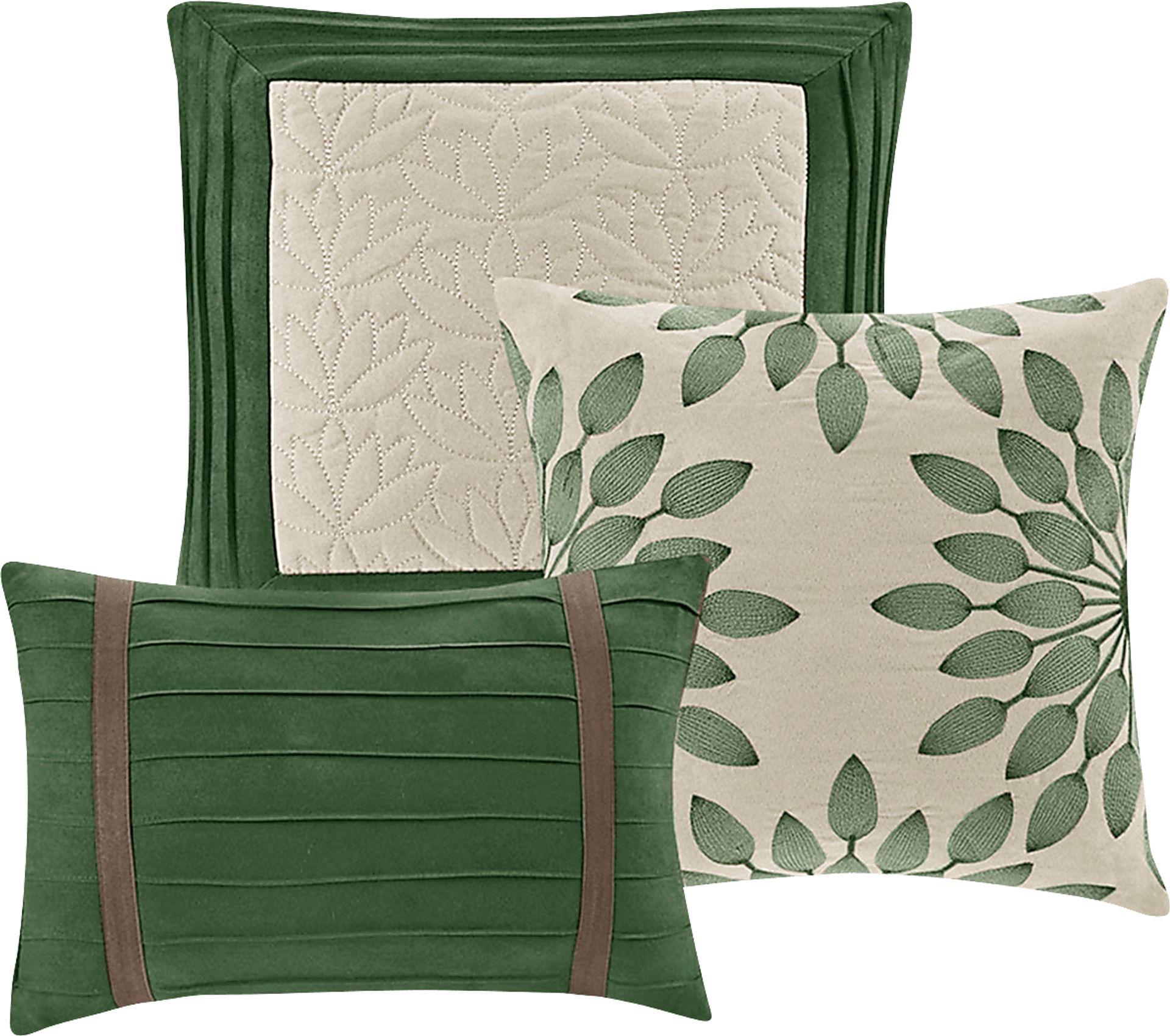 Tabosa Green 7 Pc Queen Comforter Set - Image 11