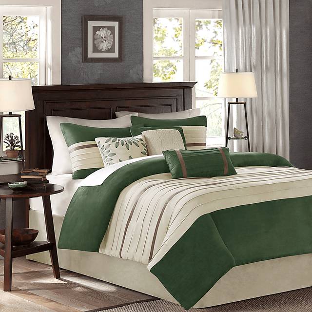 Tabosa Green 7 Pc Queen Comforter Set - Thumbnail - Image 1