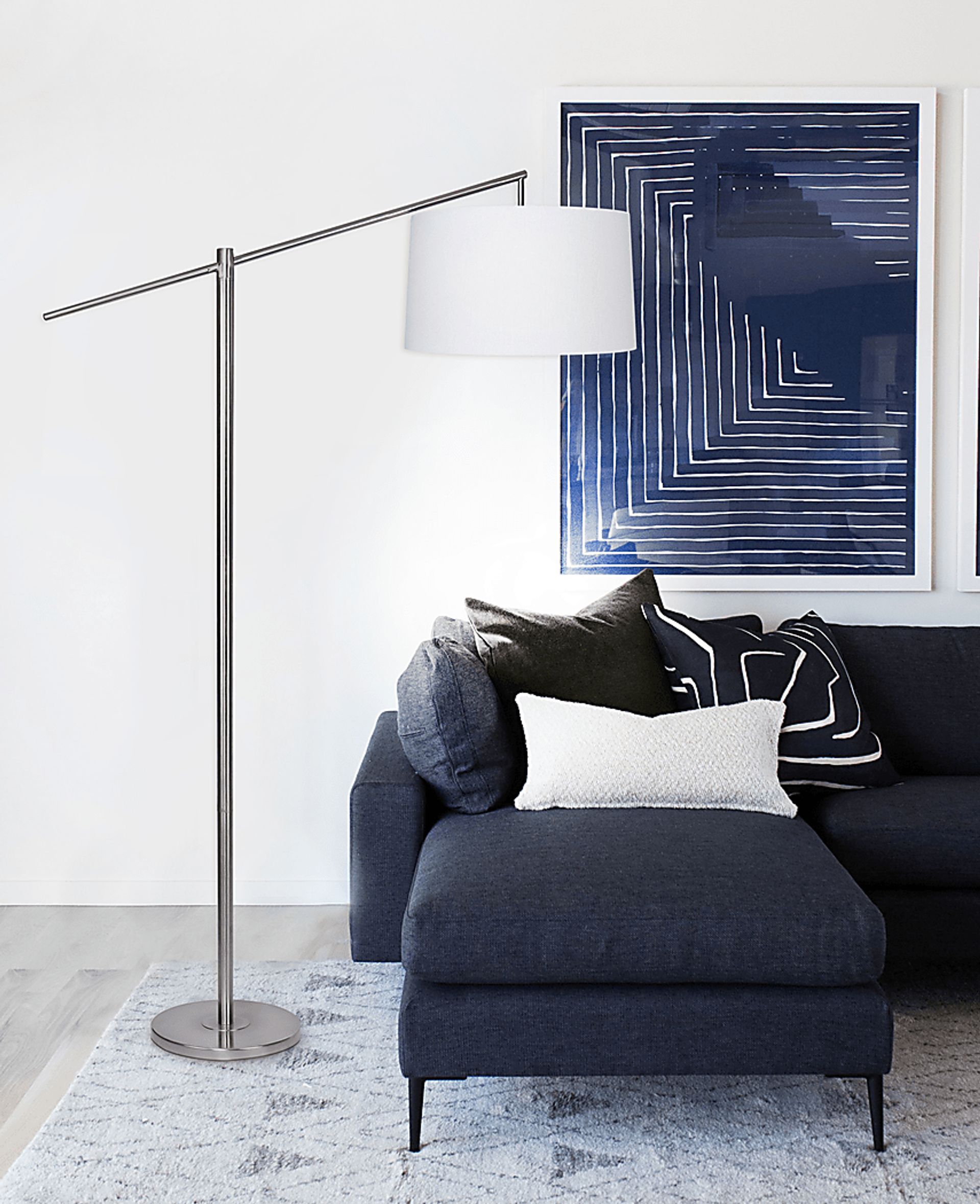 Tackett Loop Nickel Floor Lamp - Image 3
