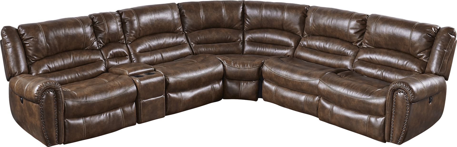 Tacoma Valley Brown 6 Pc Power Reclining Sectional - Image 1