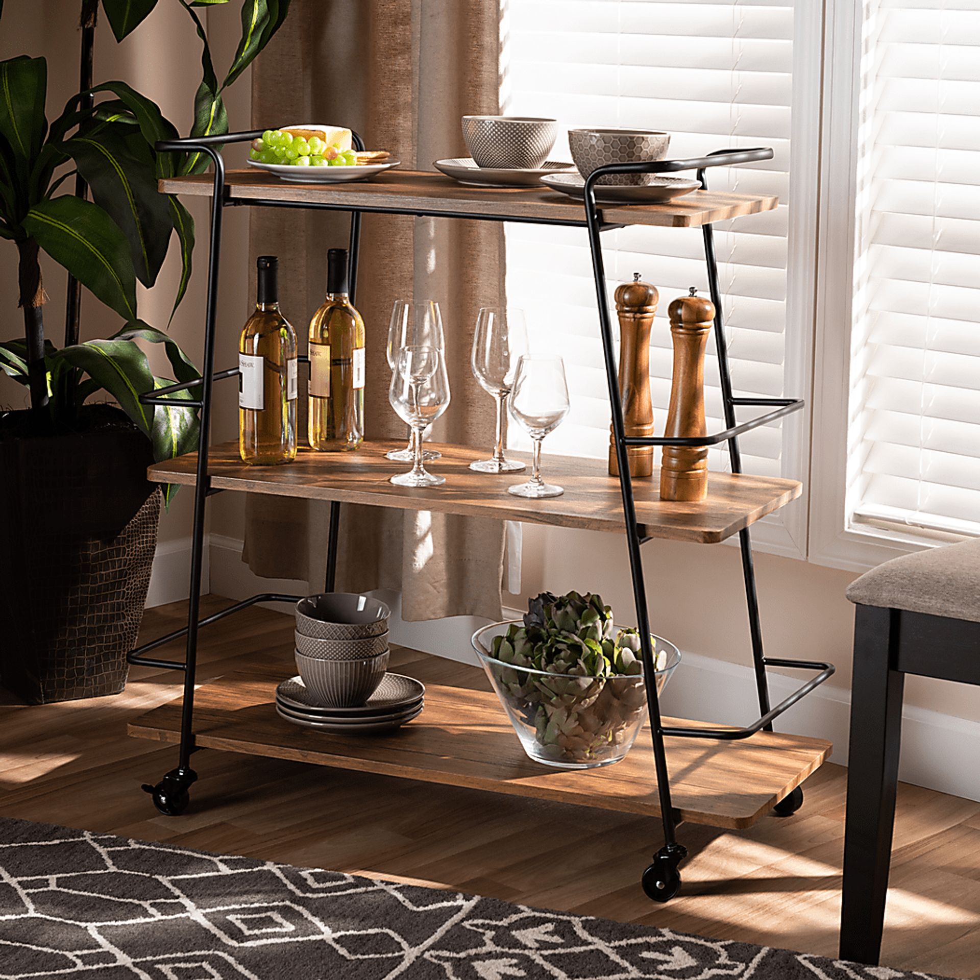 Tahyee Walnut Bar Cart - Image 5
