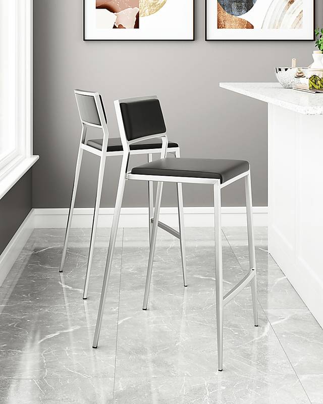 Tahyel Black Counter Stool, Set of 2 - Thumbnail - Image 2