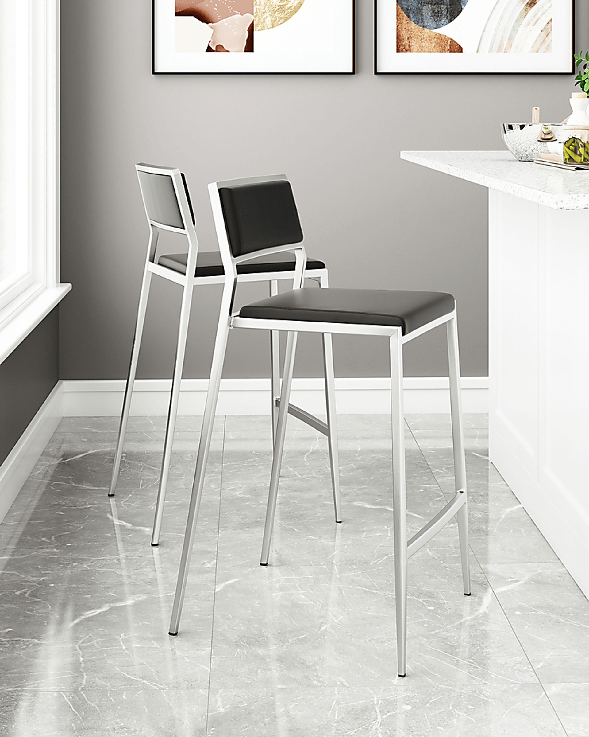 Tahyel Black Counter Stool, Set of 2 - Image 2