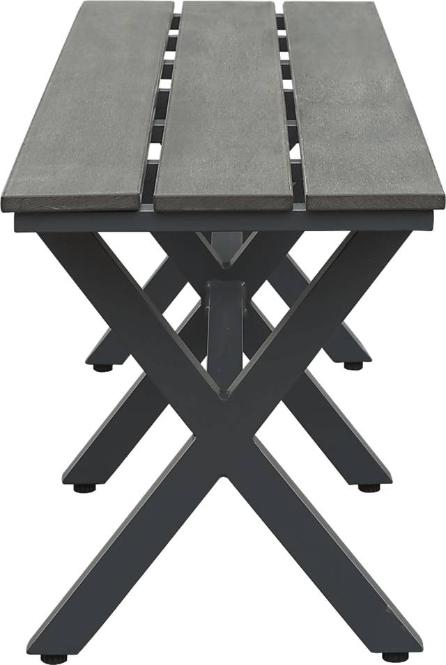 Taj Reef Gray Outdoor Bench - Thumbnail - Image 2