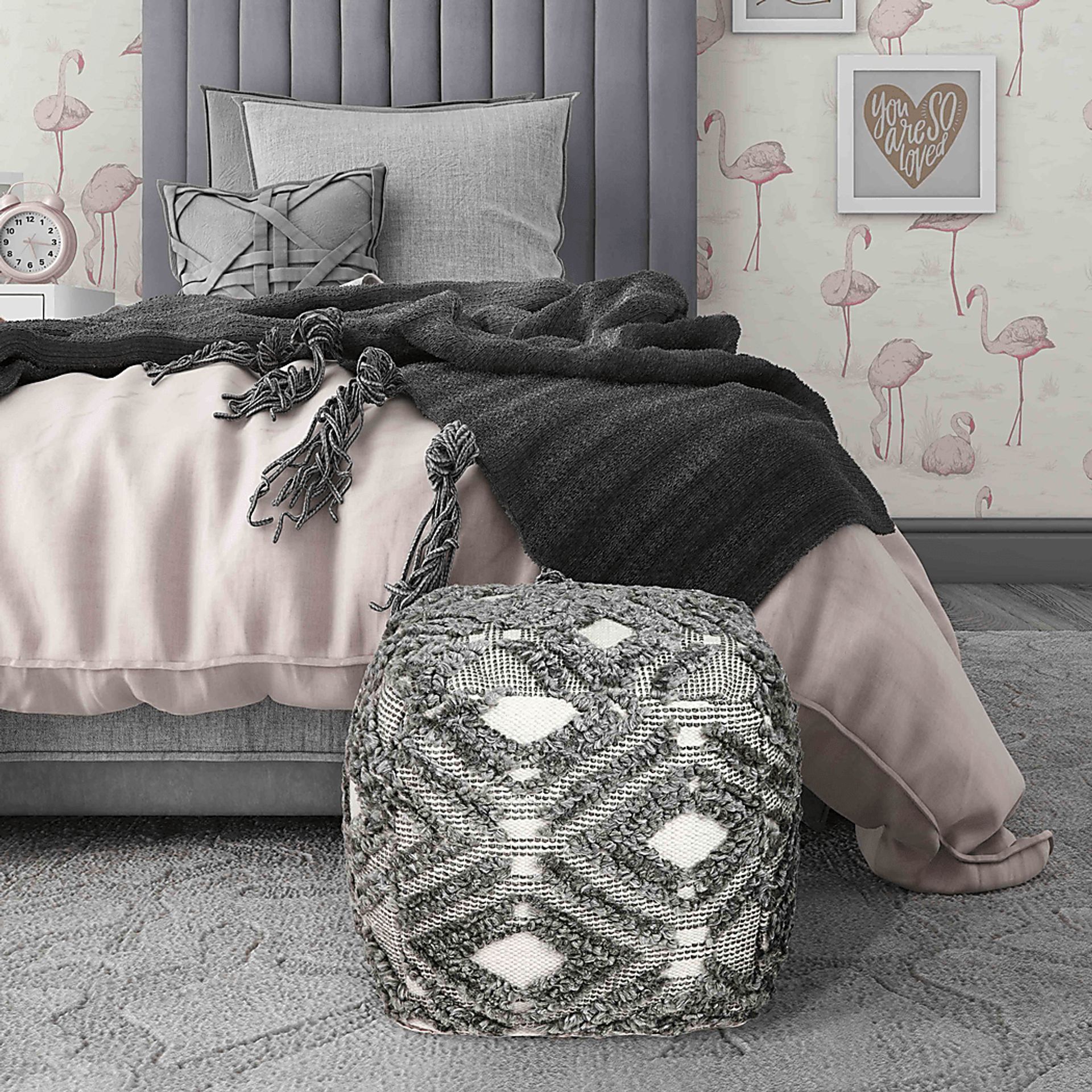 Takarin Gray Pouf - Image 4
