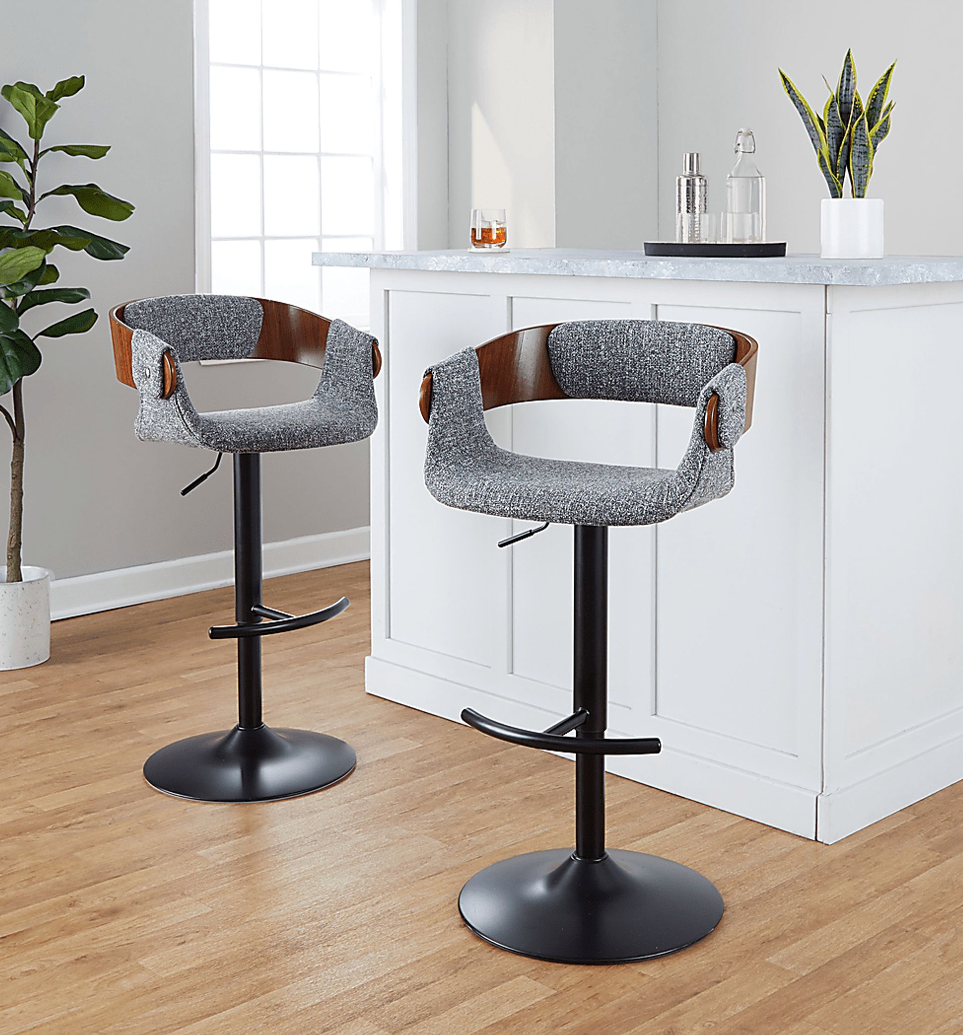 Takeda I Dark Gray Adjustable Barstool, Set of 2 - Image 2