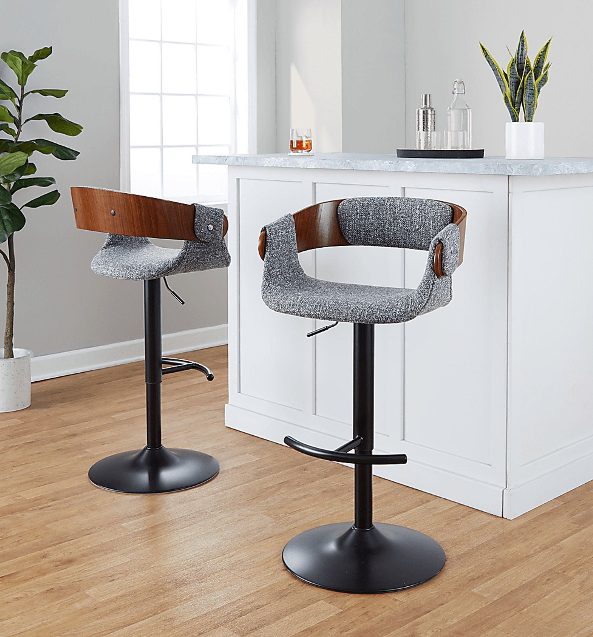 Takeda I Dark Gray Adjustable Barstool, Set of 2 - Image 3