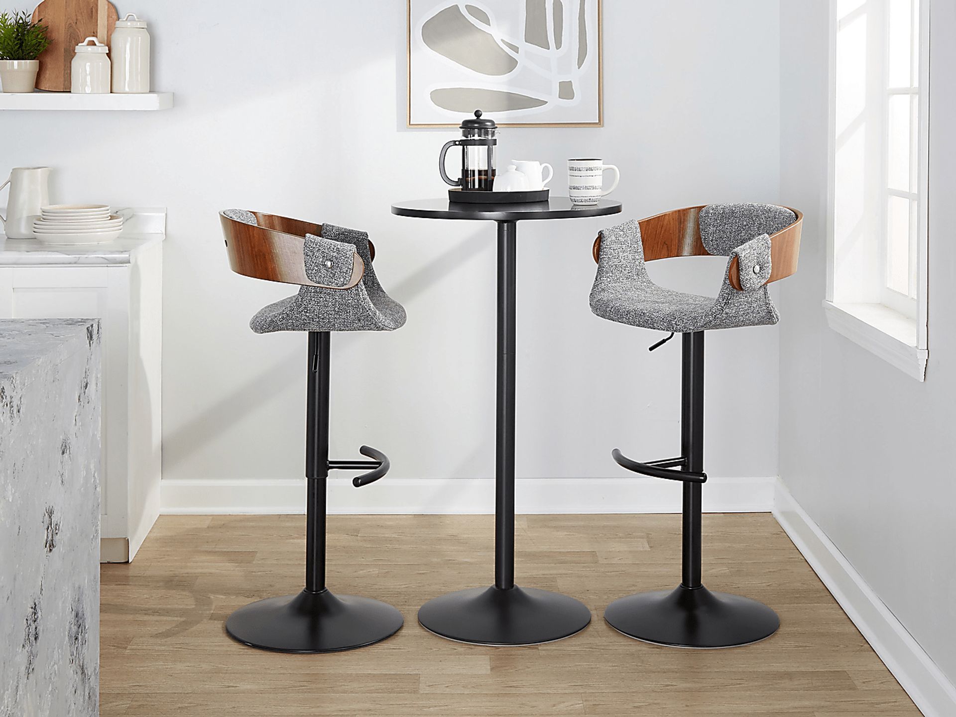 Takeda I Dark Gray Adjustable Barstool, Set of 2 - Image 4