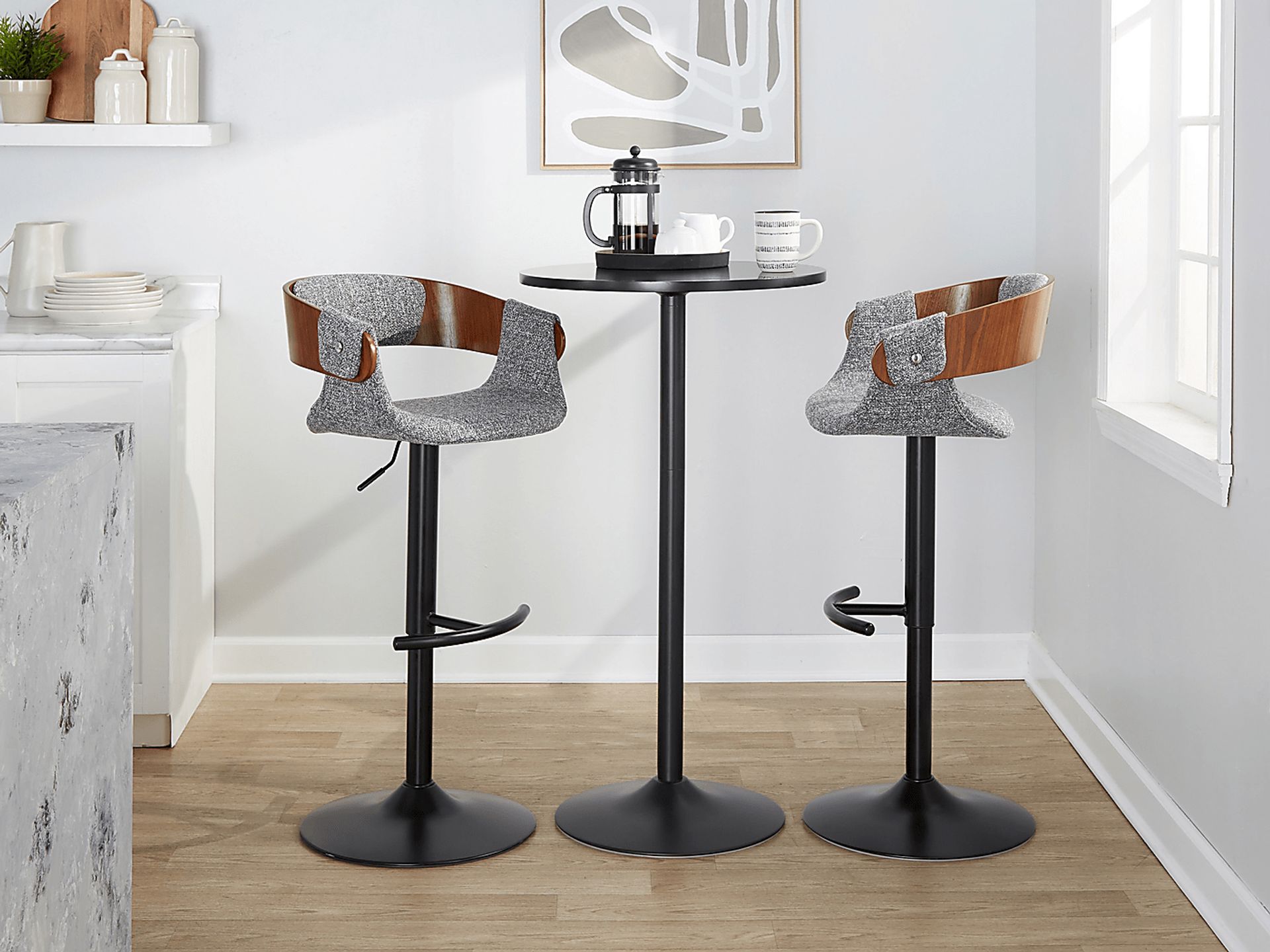Takeda I Dark Gray Adjustable Barstool, Set of 2 - Image 5