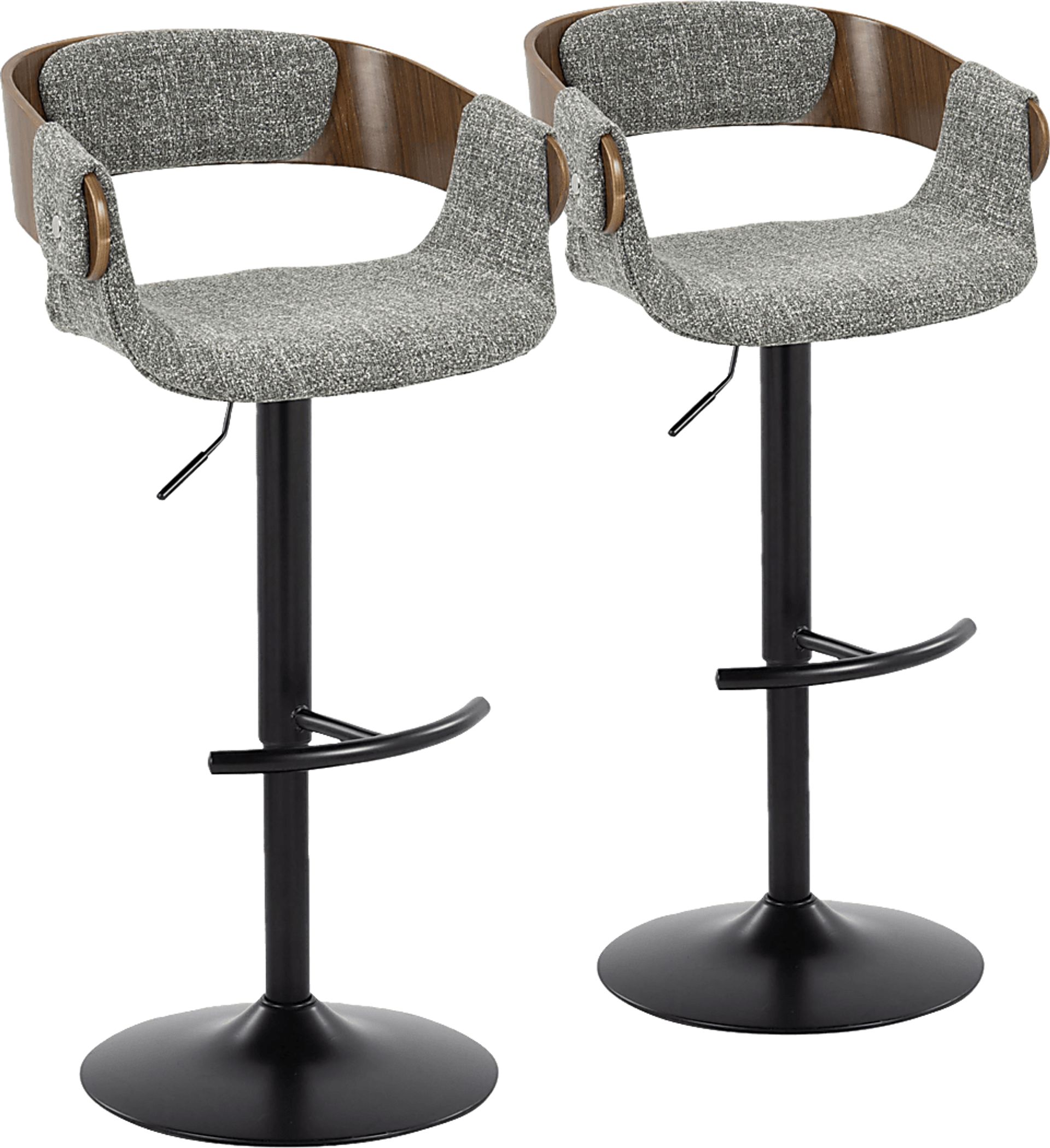 Takeda I Dark Gray Adjustable Barstool, Set of 2 - Image 1