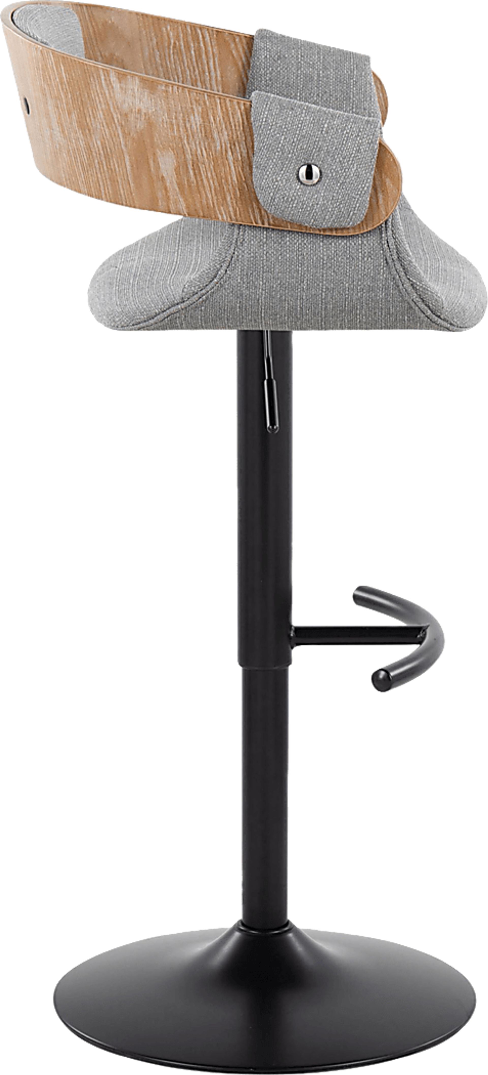 Takeda I Light Gray Adjustable Barstool, Set of 2 - Image 6
