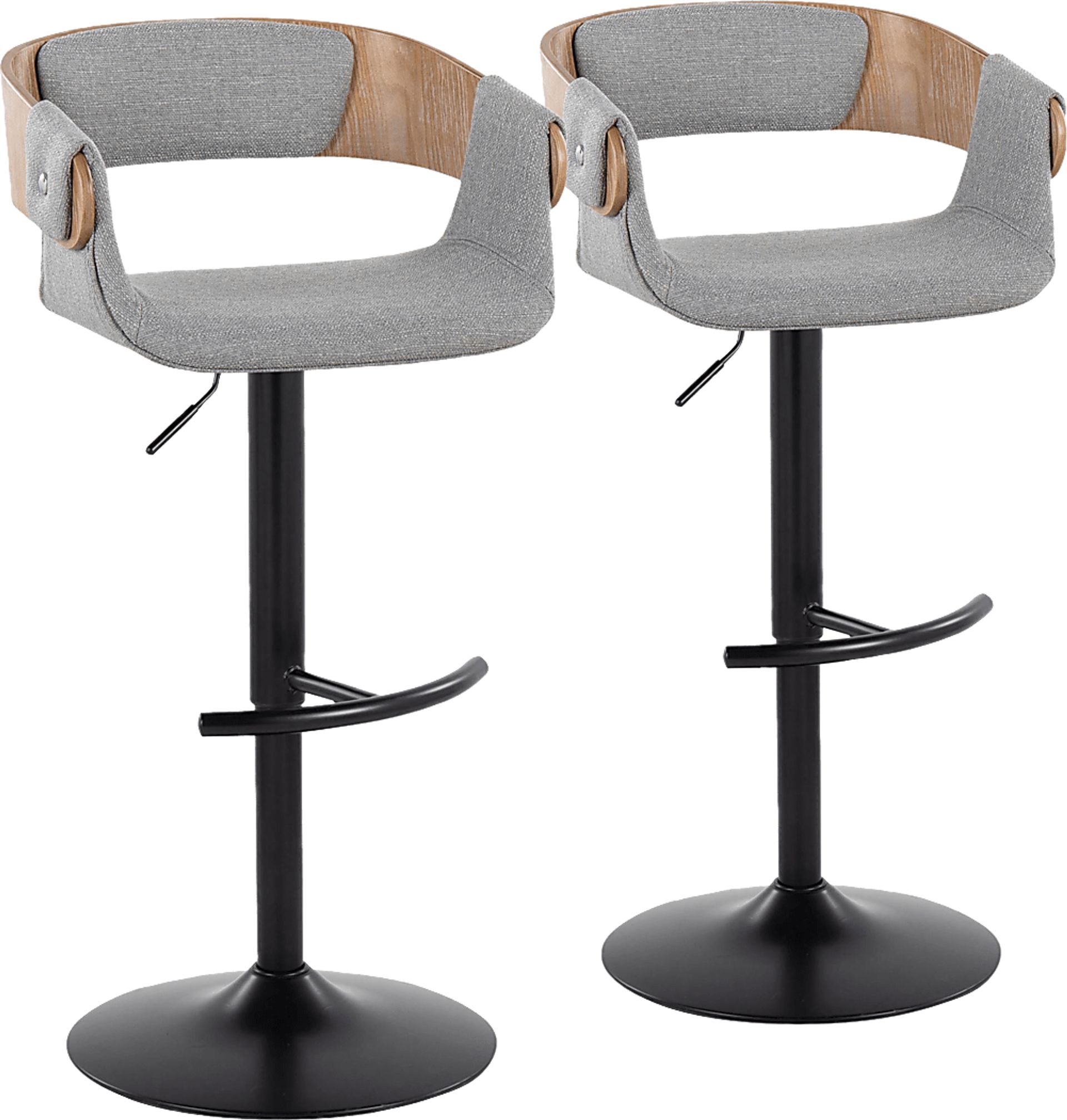Takeda I Light Gray Adjustable Barstool, Set of 2 - Image 1