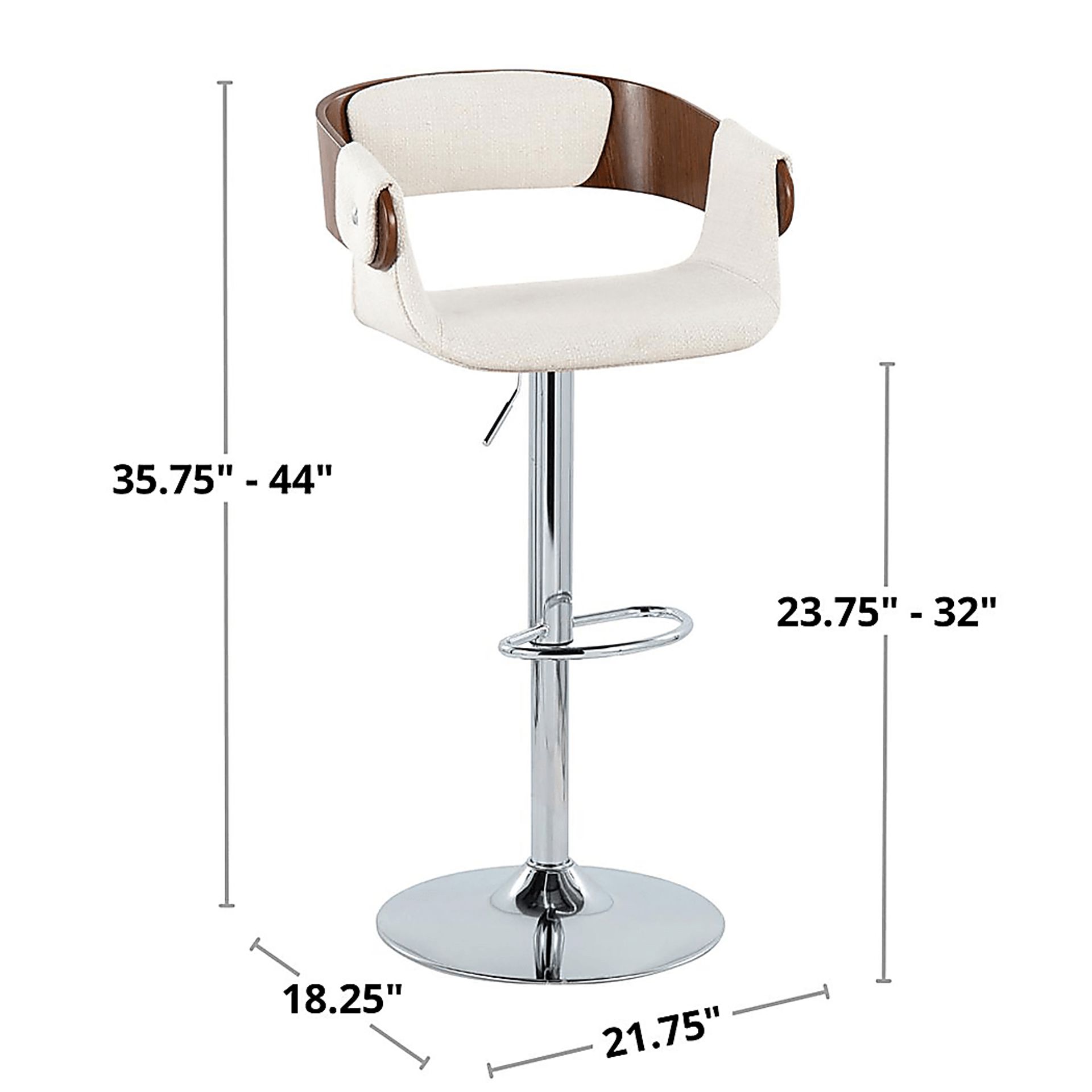 Takeda II Cream Adjustable Barstool, Set of 2 - Image 11