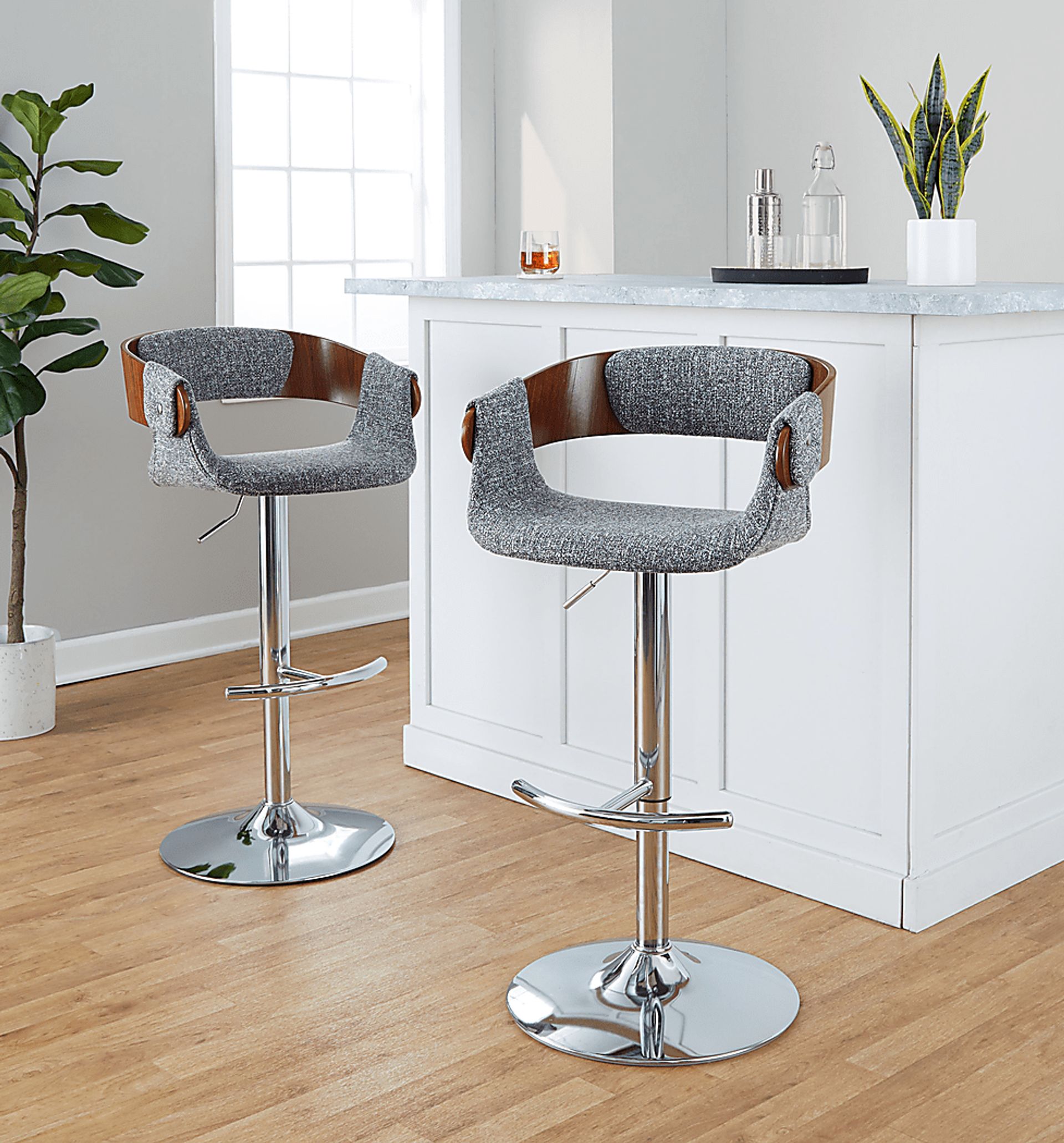 Takeda II Gray Adjustable Barstool, Set of 2 - Image 2