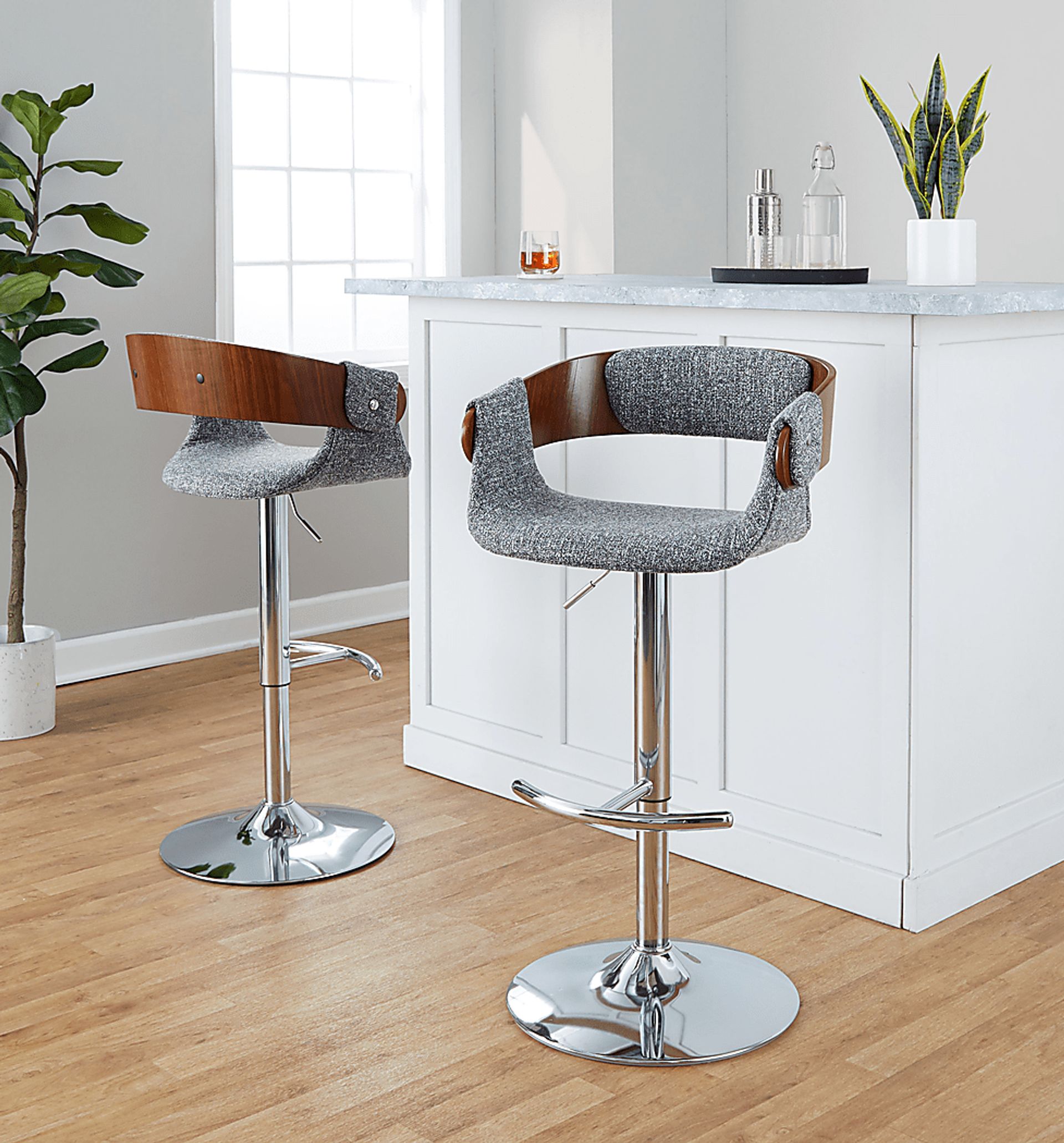 Takeda II Gray Adjustable Barstool, Set of 2 - Image 3