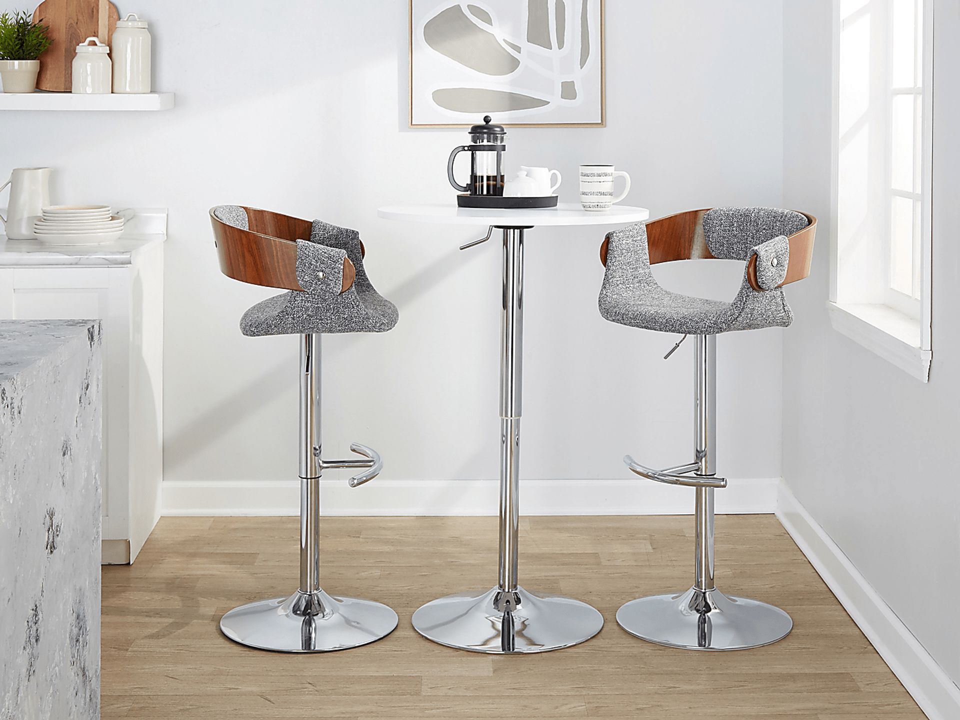 Takeda II Gray Adjustable Barstool, Set of 2 - Image 4