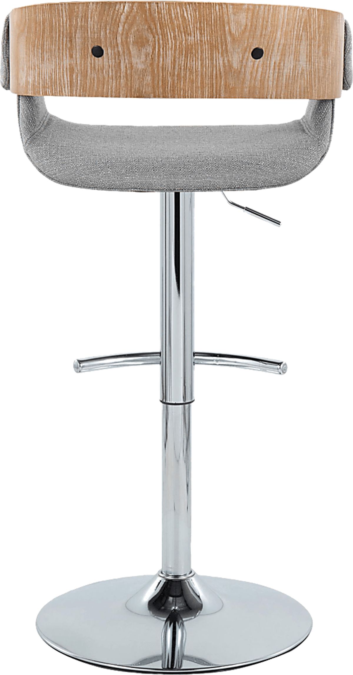 Takeda II Chrome Metal Light Gray Polyester Fabric Adjustable Barstool ...