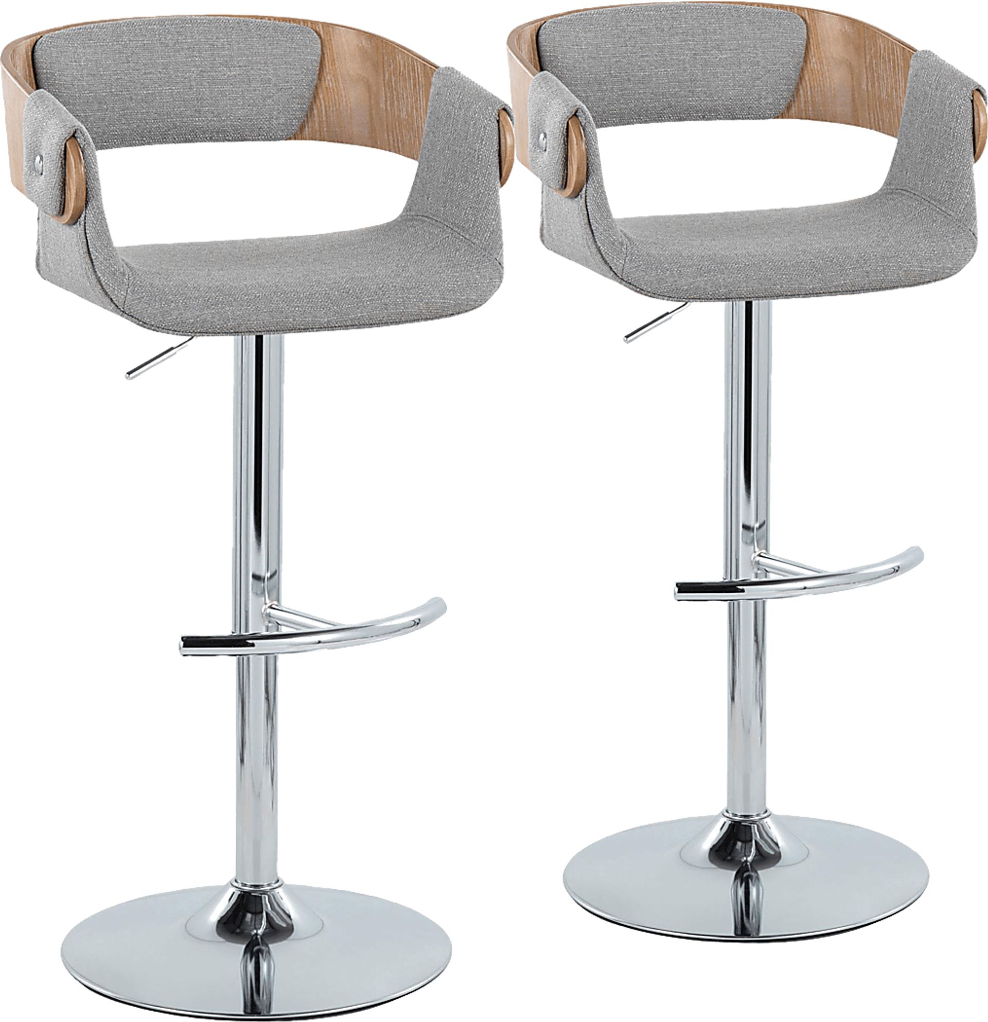 Takeda II Light Gray Adjustable Barstool, Set of 2 - Image 1
