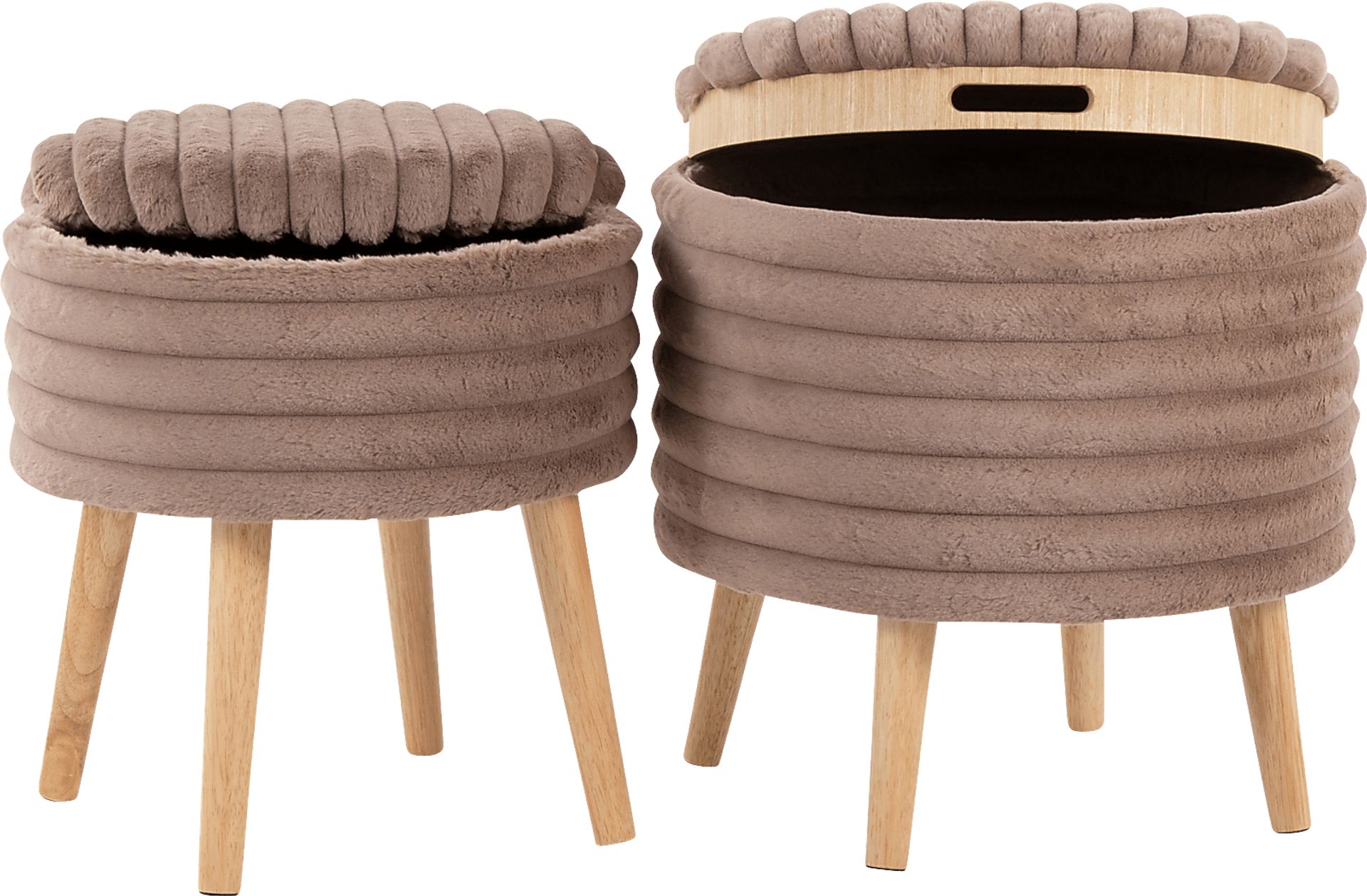 Talana Brown Ottoman Set of 2 - Image 11