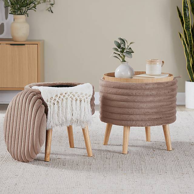 Talana Brown Ottoman Set of 2 - Thumbnail - Image 3