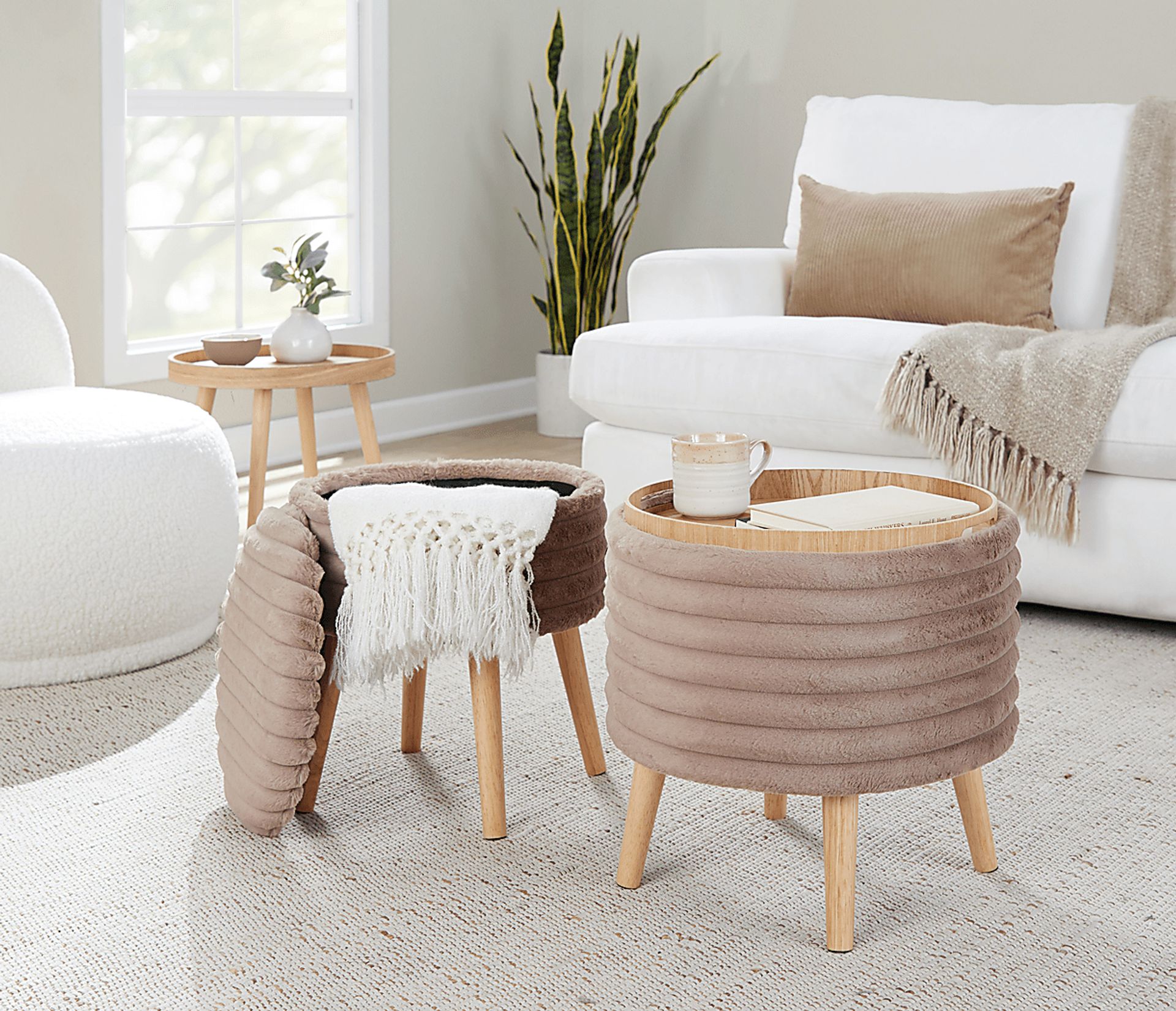 Talana Brown Ottoman Set of 2 - Image 4