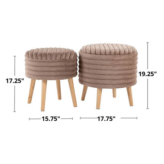 Talana Brown Ottoman Set of 2 - Thumbnail - Image 6