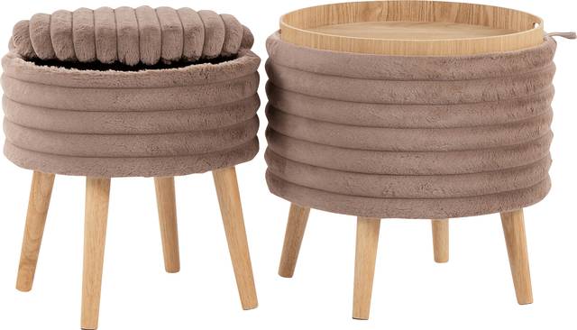 Talana Brown Ottoman Set of 2 - Thumbnail - Image 8