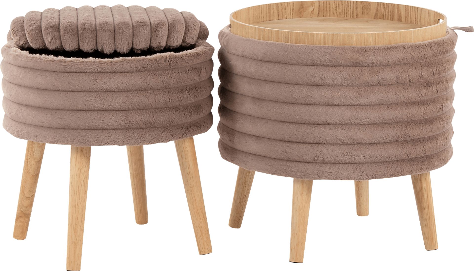 Talana Brown Ottoman Set of 2 - Image 8