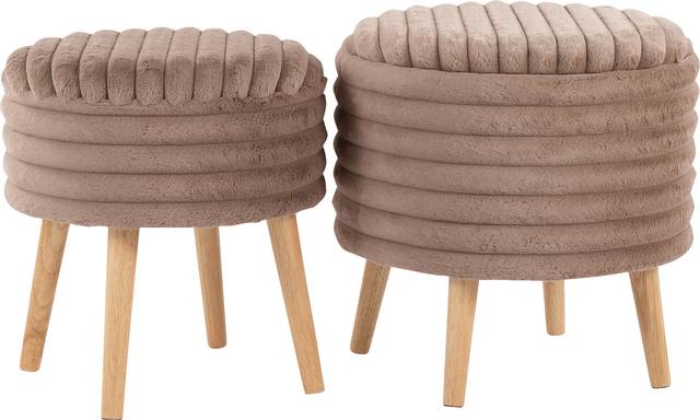 Talana Brown Ottoman Set of 2 - Thumbnail - Image 1