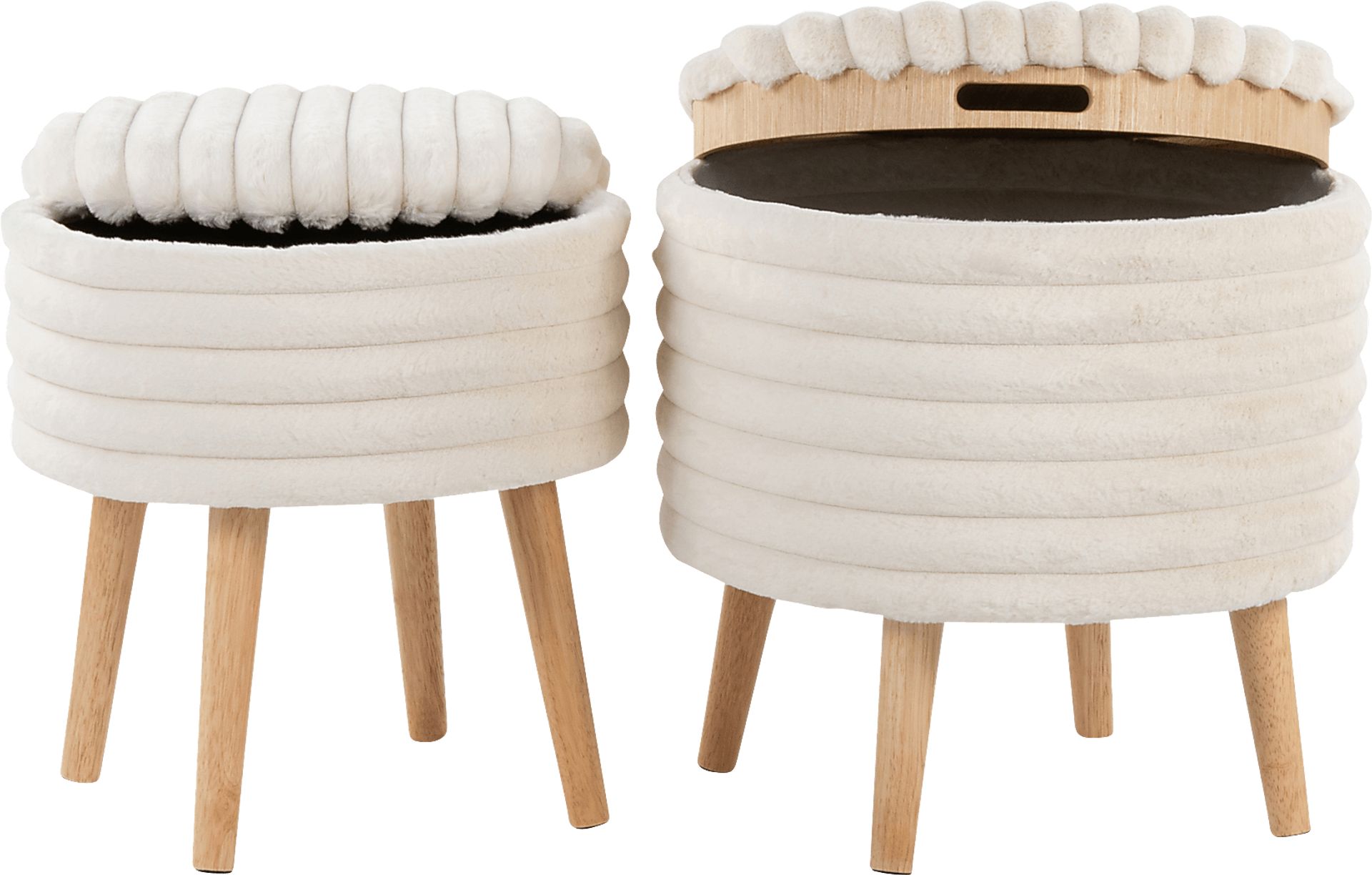 Talana White Ottoman Set of 2 - Image 5