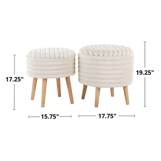 Talana White Ottoman Set of 2 - Thumbnail - Image 7