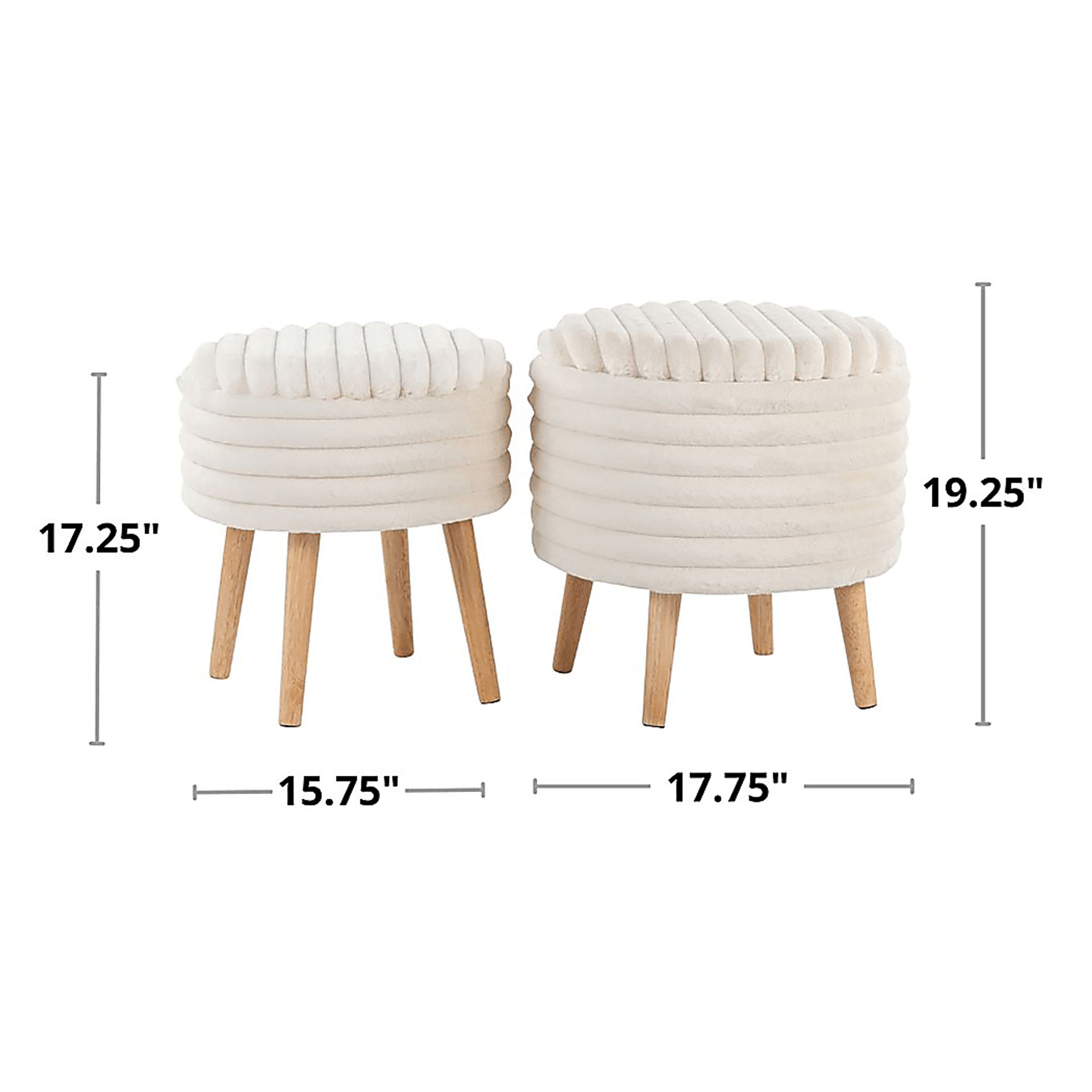Talana White Ottoman Set of 2 - Image 7