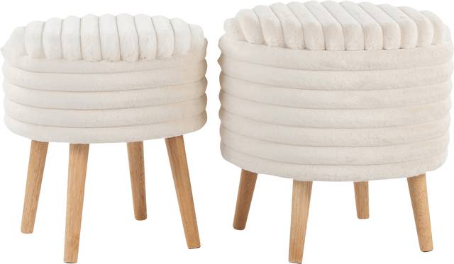 Talana White Ottoman Set of 2 - Thumbnail - Image 1