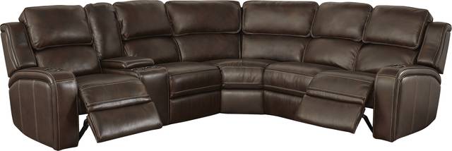 Talasi Espresso Leather 3 Pc Sectional - Thumbnail - Image 3