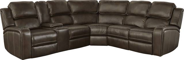 Talasi Espresso Leather 3 Pc Sectional - Thumbnail - Image 1