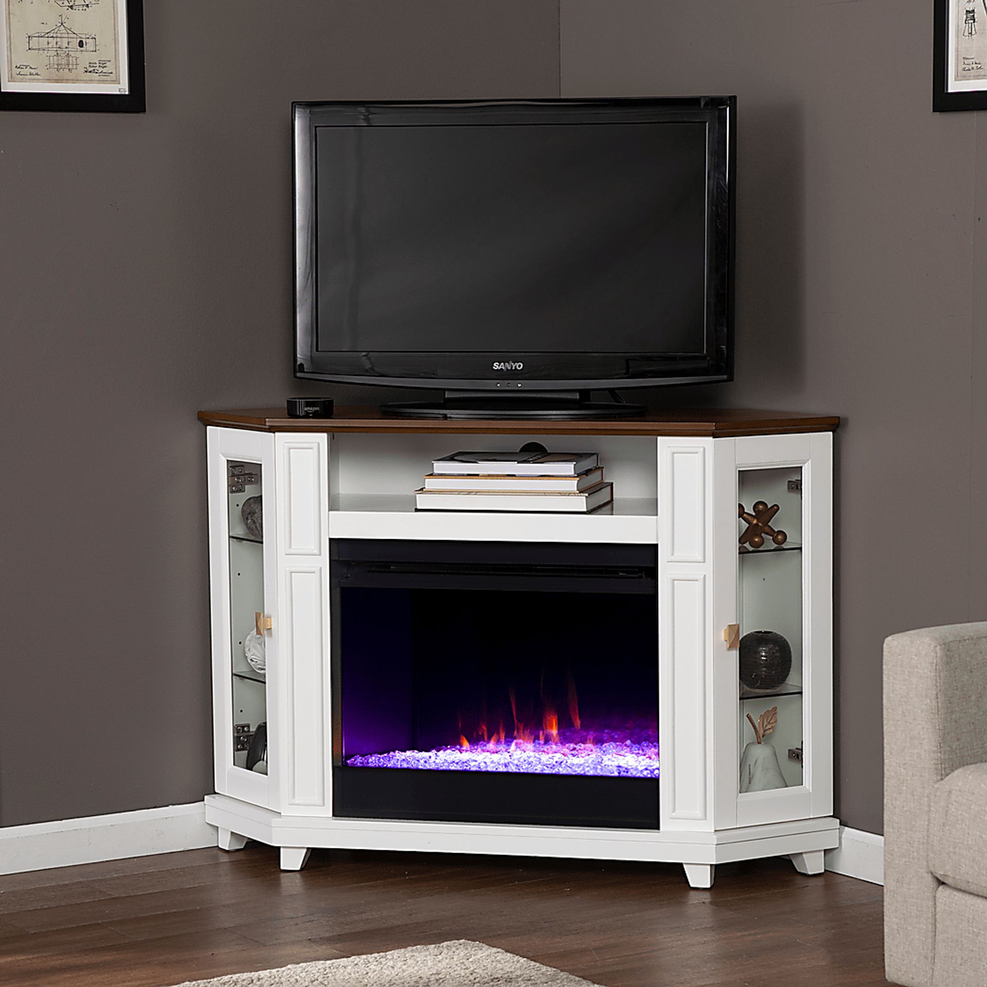 Taliferro I White 46 in. Console, With Color Changing Electric Fireplace - Image 7