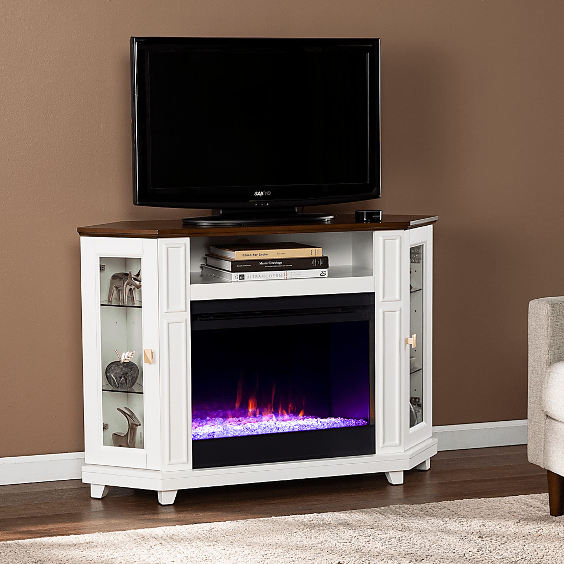 Taliferro I White 46 in. Console, With Color Changing Electric Fireplace - Image 8