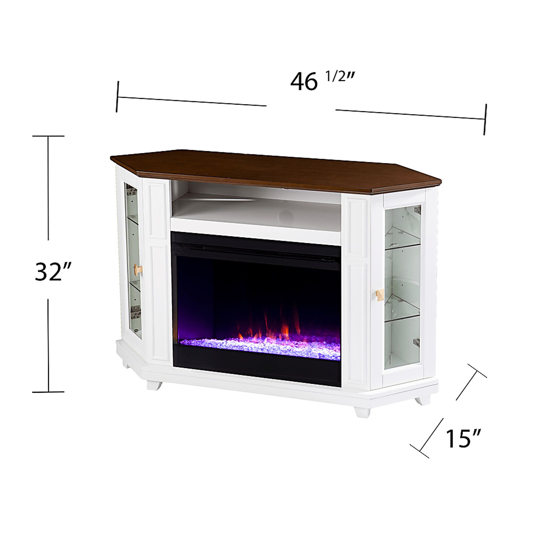 Taliferro I White 46 in. Console, With Color Changing Electric Fireplace - Image 9