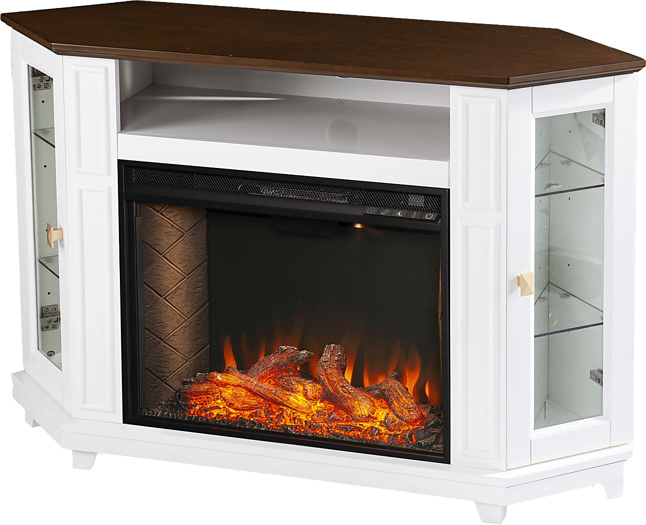 Taliferro III White 46 in. Console, With Smart Electric Fireplace