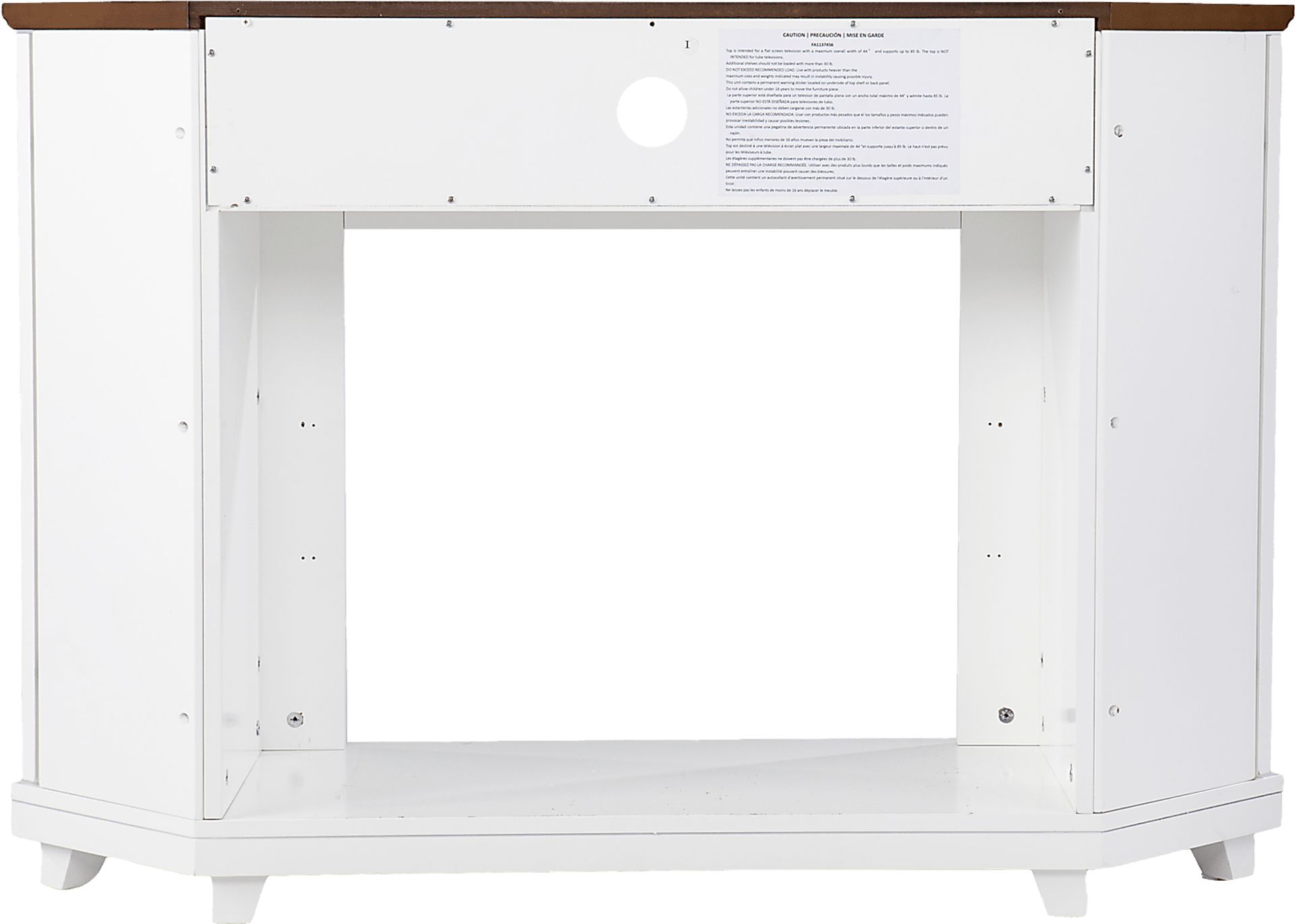 Taliferro II White 46 in. Console With Electric Log Fireplace - Image 4