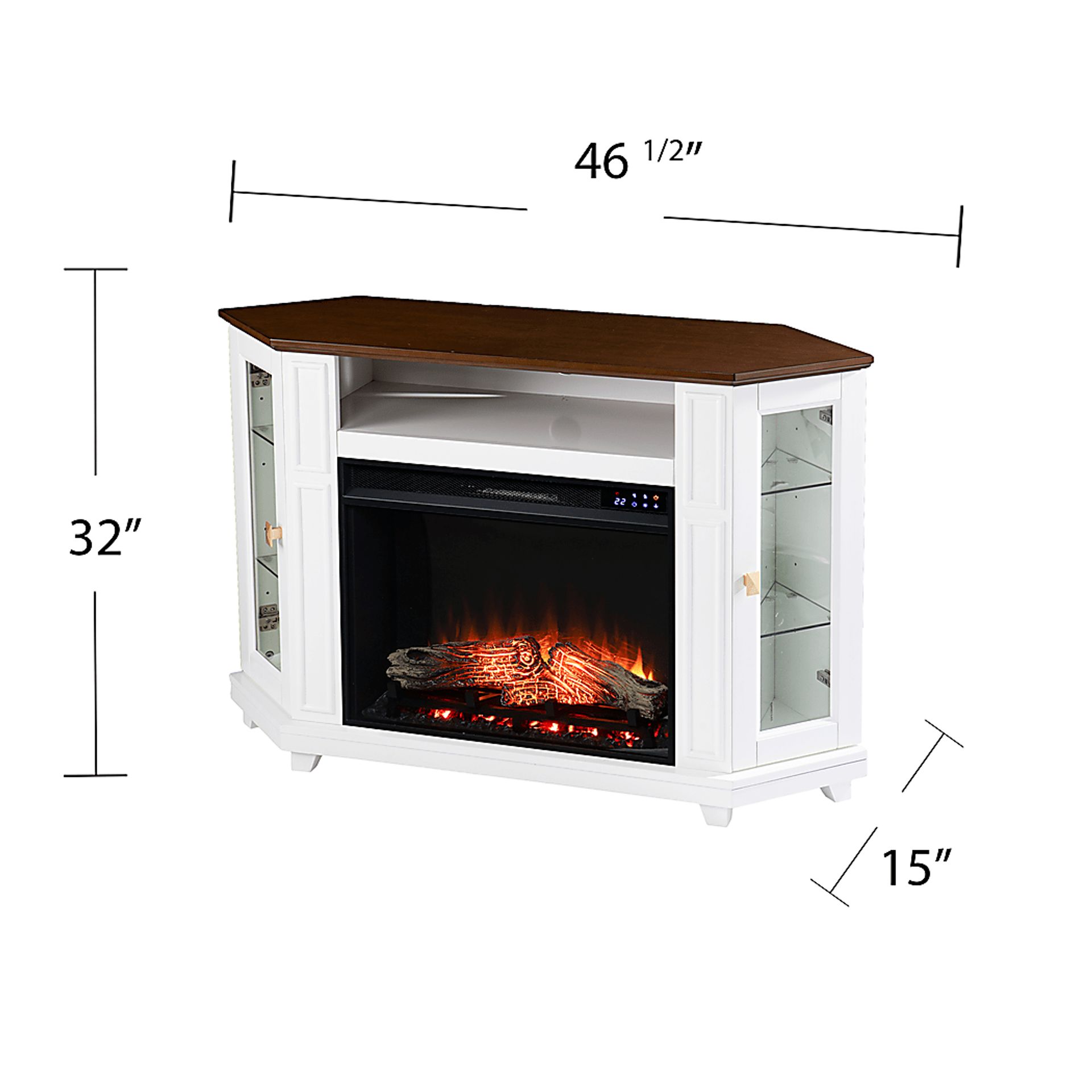 Taliferro IV White 46 in. Console, With Touch Panel Electric Log Fireplace - Image 9
