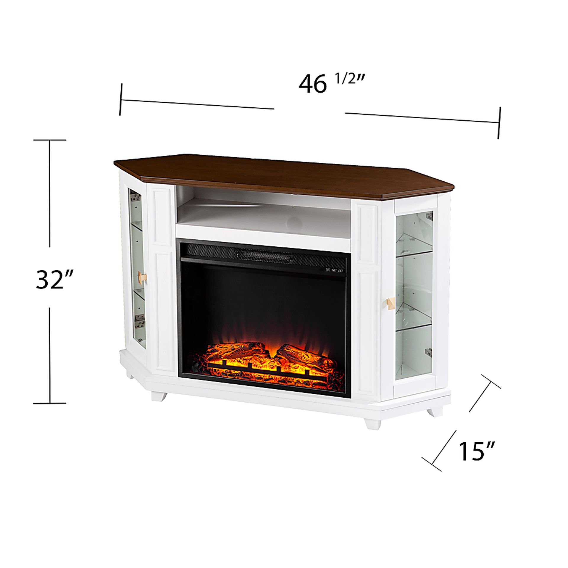Taliferro V White 47 in. Console with Electric Fireplace - Image 11
