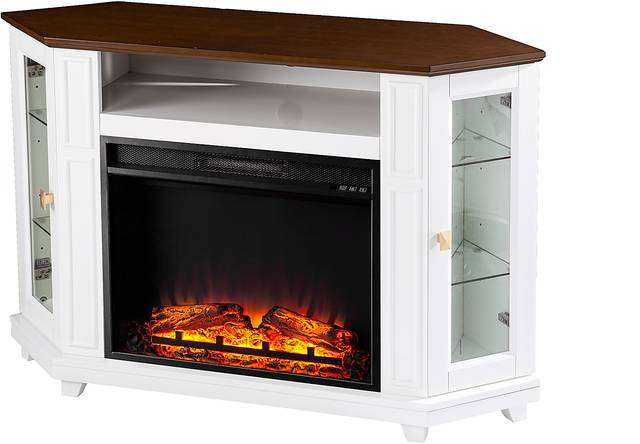 Taliferro V White 47 in. Console with Electric Fireplace - Thumbnail - Image 4