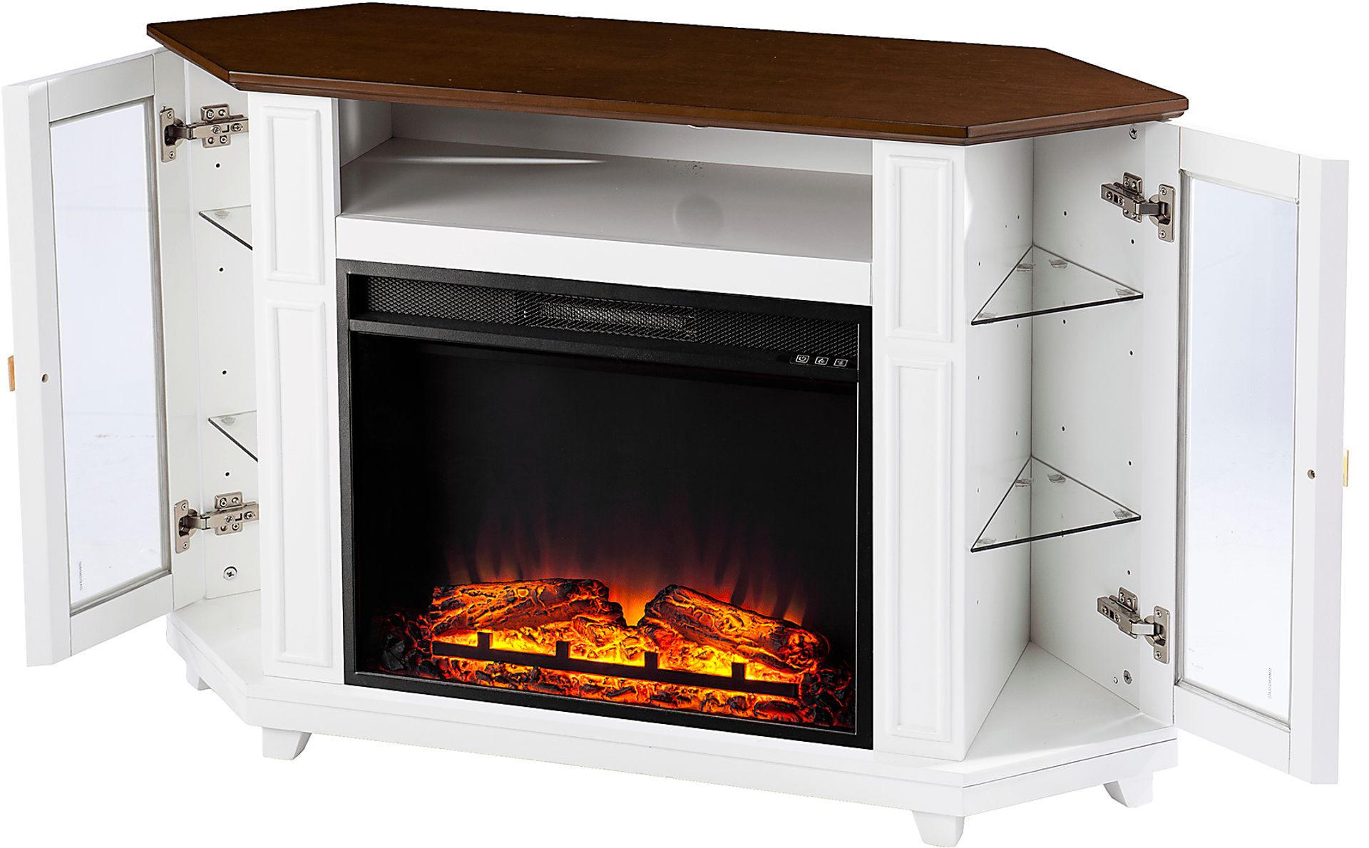 Taliferro V White 47 in. Console with Electric Fireplace - Image 7