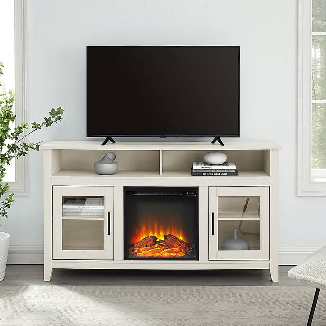 Taliluna White 59 in. Console, With Electric Fireplace - Thumbnail - Image 2