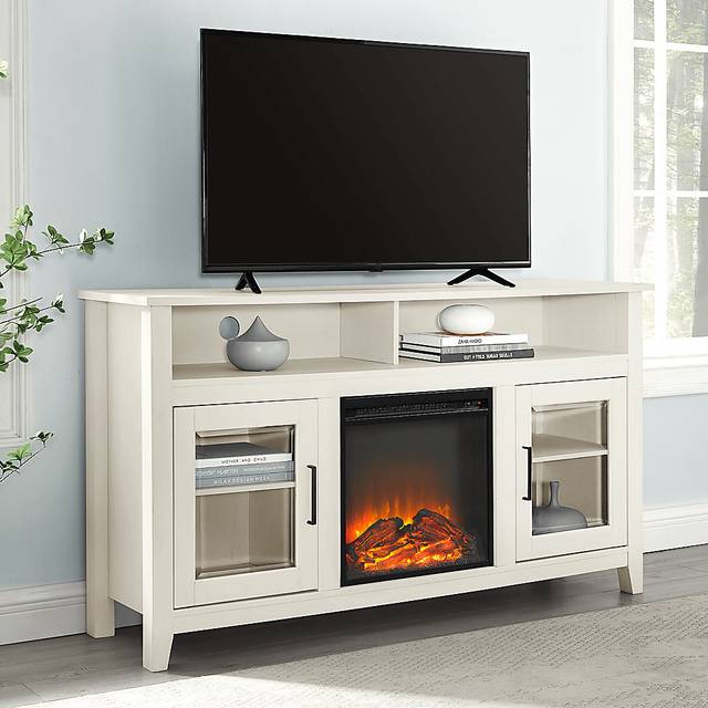 Taliluna White 59 in. Console, With Electric Fireplace - Thumbnail - Image 3
