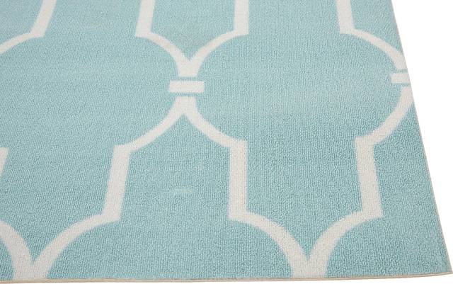 Taliya Aqua 5' x 8' Indoor/Outdoor Rug - Thumbnail - Image 3