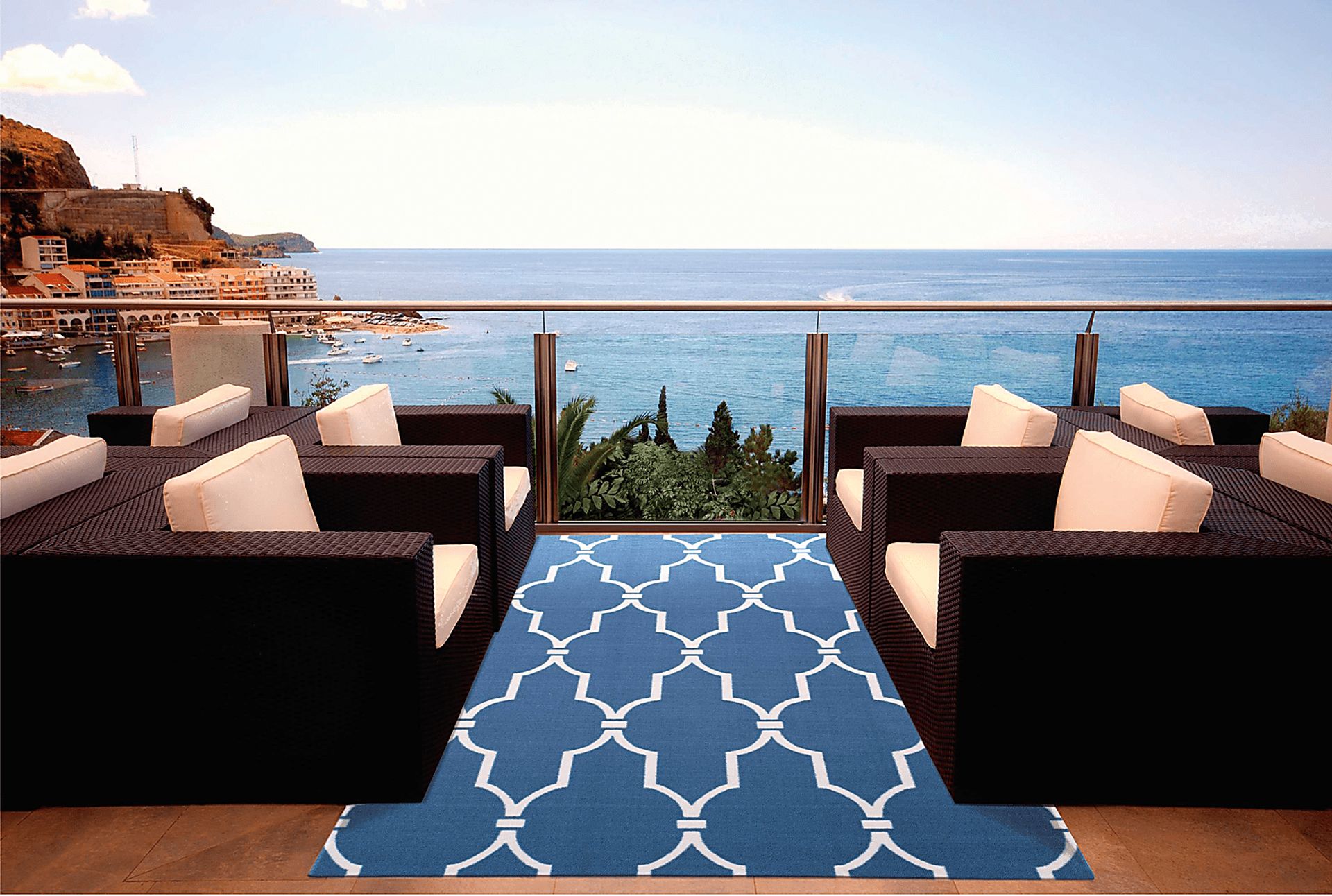 Taliya Navy 8' x 11' Indoor/Outdoor Rug - Image 4