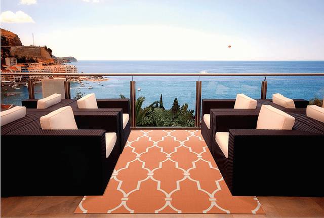 Taliya Orange 8' x 11' Indoor/Outdoor Rug - Thumbnail - Image 4
